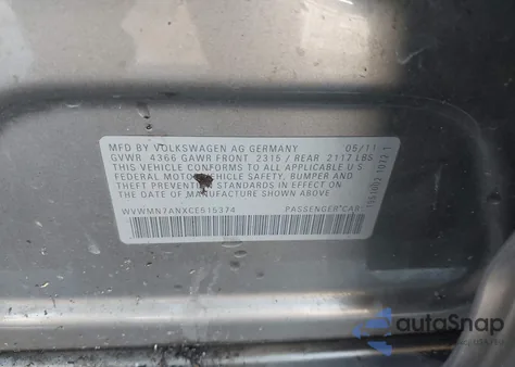 2012 Volkswagen Cc Sport from USA, damaged, VIN WVWMN7ANXCE515374